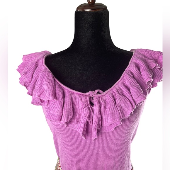 Lauren Ralph Lauren Sleeveless Ruffle Collar Silk Blend Top Light Plum - Picture 11 of 12